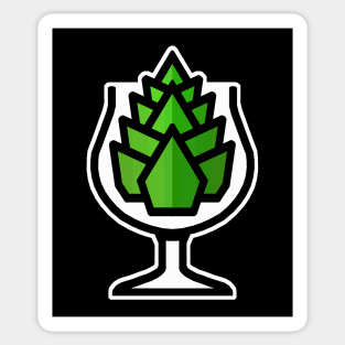 Hops in Tulip Glass Sticker